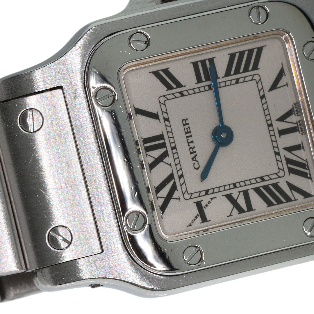 CARTIER Watches Quartz W20017D6 Stainless Steel , Stainless Steel Silver Santosgalbe SM Ivory dial Women Used Authentic