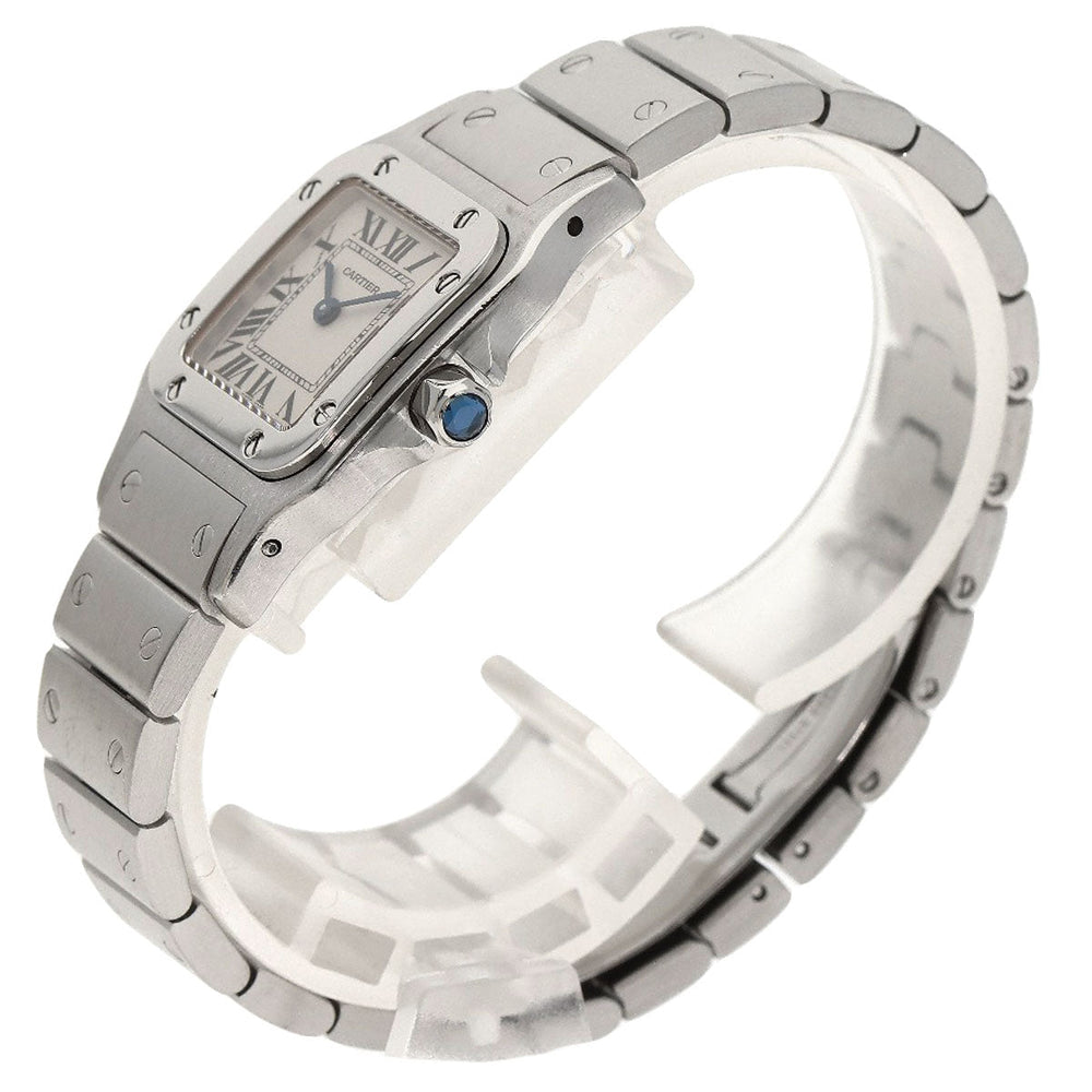 CARTIER Watches Quartz W20017D6 Stainless Steel , Stainless Steel Silver Santosgalbe SM Ivory dial Women Used Authentic