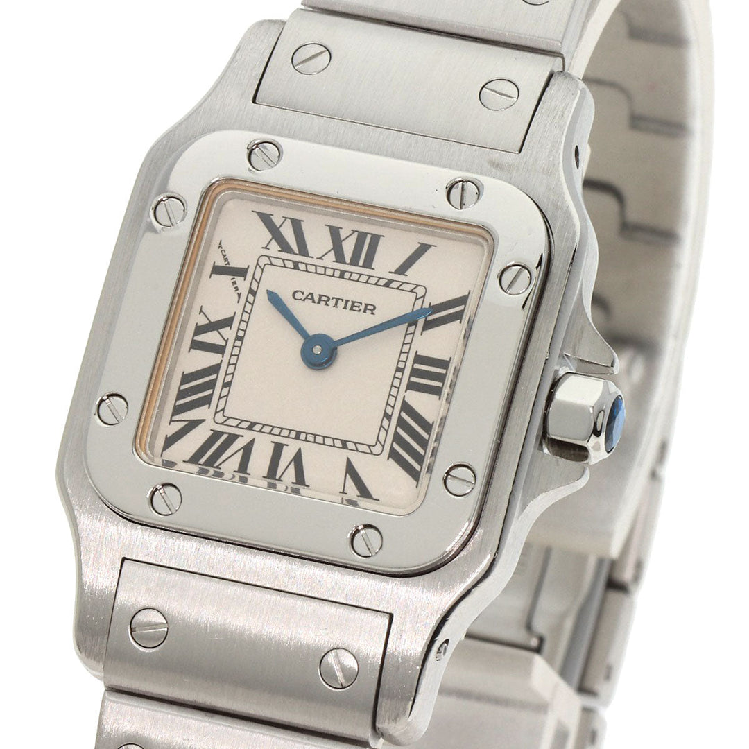 CARTIER Watches Quartz W20017D6 Stainless Steel , Stainless Steel Silver Santosgalbe SM Ivory dial Women Used Authentic