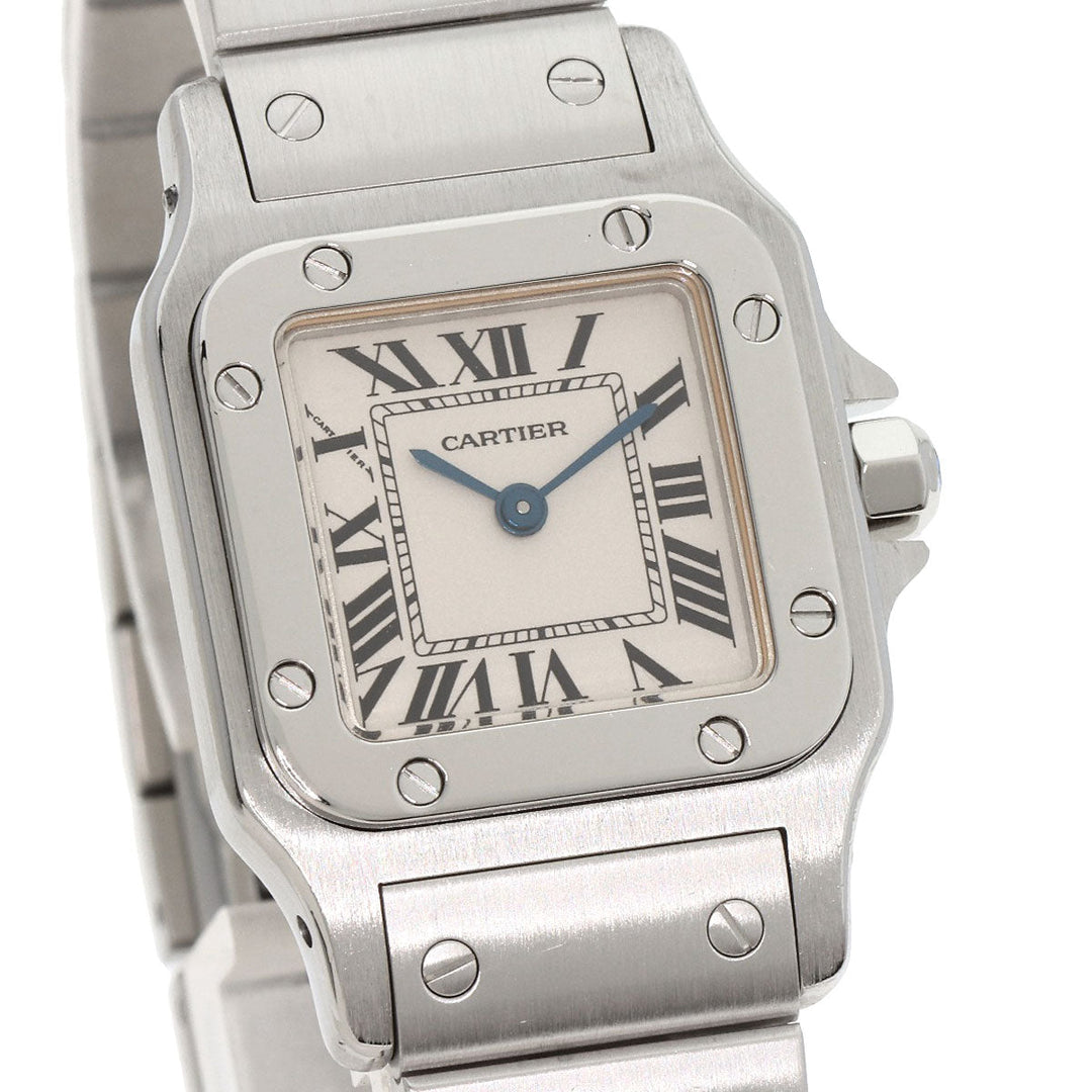CARTIER Watches Quartz W20017D6 Stainless Steel , Stainless Steel Silver Santosgalbe SM Ivory dial Women Used Authentic