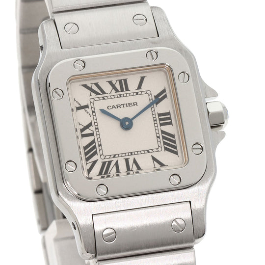 CARTIER Watches Quartz W20017D6 Stainless Steel , Stainless Steel Silver Santosgalbe SM Ivory dial Women Used Authentic