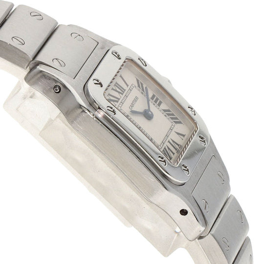 CARTIER Watches Quartz W20017D6 Stainless Steel , Stainless Steel Silver Santosgalbe SM Ivory dial Women Used Authentic