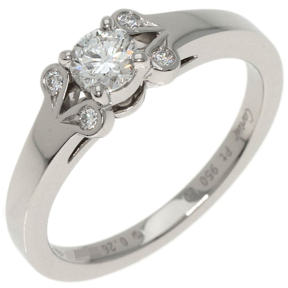CARTIER Ring PT950 Silver Ballerina Diamond # 50 Women Used Authentic