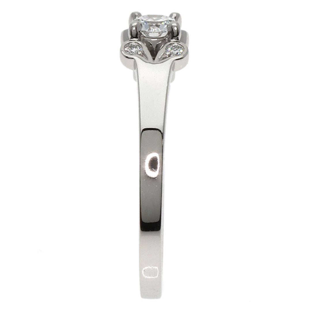 CARTIER Ring PT950 Silver Ballerina Diamond # 50 Women Used Authentic
