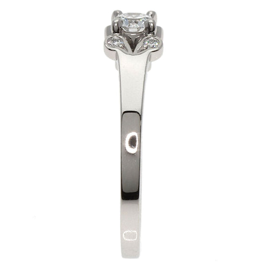 CARTIER Ring PT950 Silver Ballerina Diamond # 50 Women Used Authentic