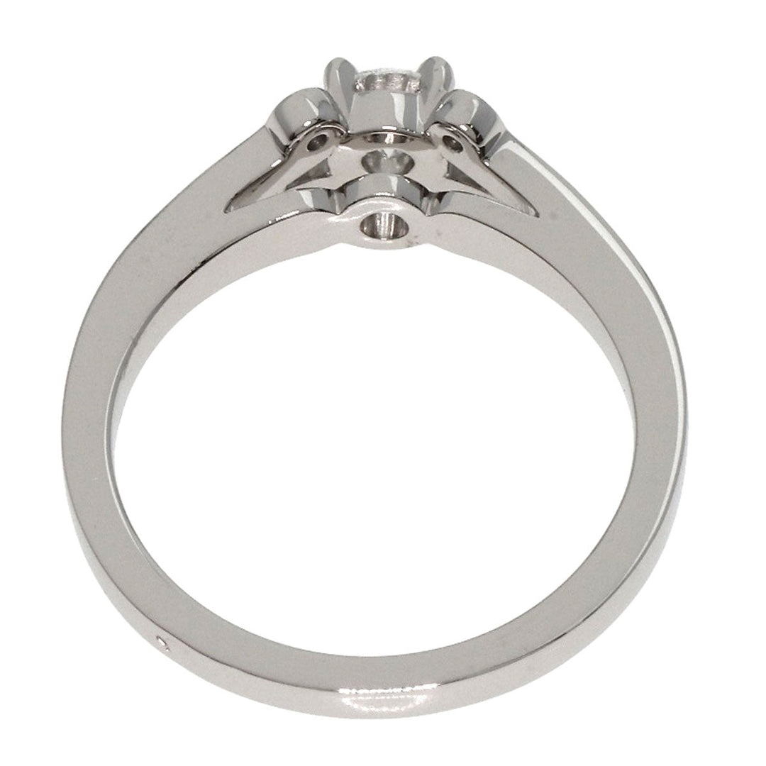 CARTIER Ring PT950 Silver Ballerina Diamond # 50 Women Used Authentic