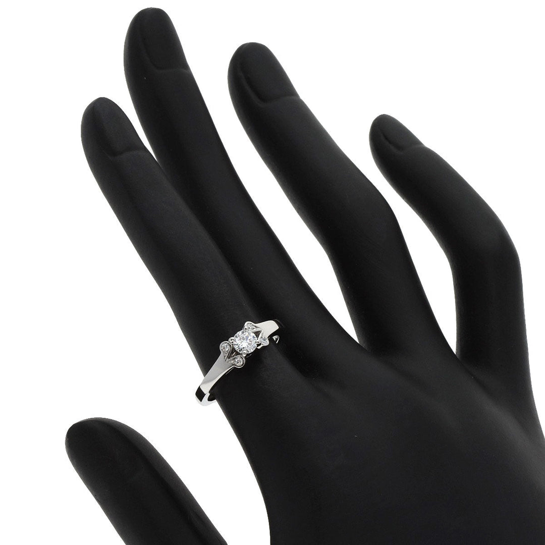 CARTIER Ring PT950 Silver Ballerina Diamond # 50 Women Used Authentic