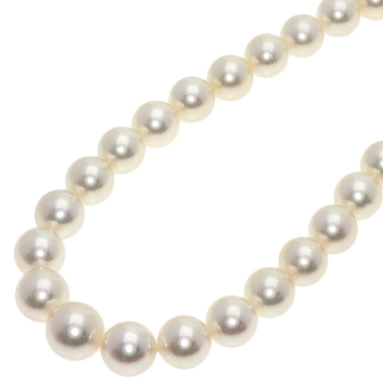 MIKIMOTO Necklace SV white Pearl M charm earrings set of 2 Women Used Authentic