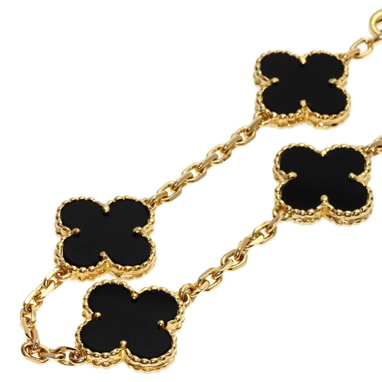 Van Cleef & Arpels bracelet 18K Yellow Gold gold Vintage Alhambra Onyx Women Used Authentic