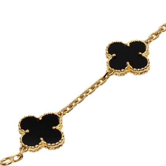Van Cleef & Arpels bracelet 18K Yellow Gold gold Vintage Alhambra Onyx Women Used Authentic
