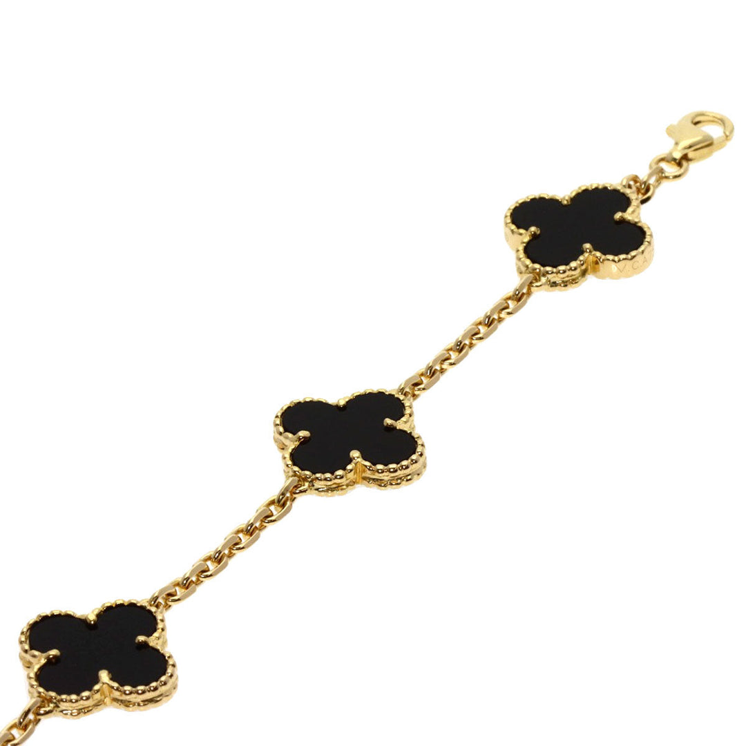 Van Cleef & Arpels bracelet 18K Yellow Gold gold Vintage Alhambra Onyx Women Used Authentic