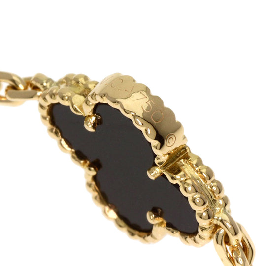 Van Cleef & Arpels bracelet 18K Yellow Gold gold Vintage Alhambra Onyx Women Used Authentic