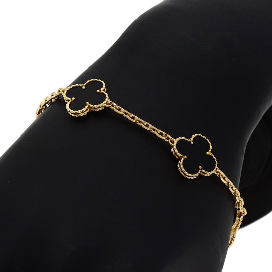 Van Cleef & Arpels bracelet 18K Yellow Gold gold Vintage Alhambra Onyx Women Used Authentic