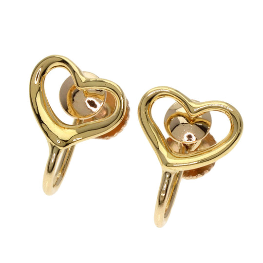 TIFFANY&Co. Earring K18YG , 14K gold Open heart Women Used Authentic
