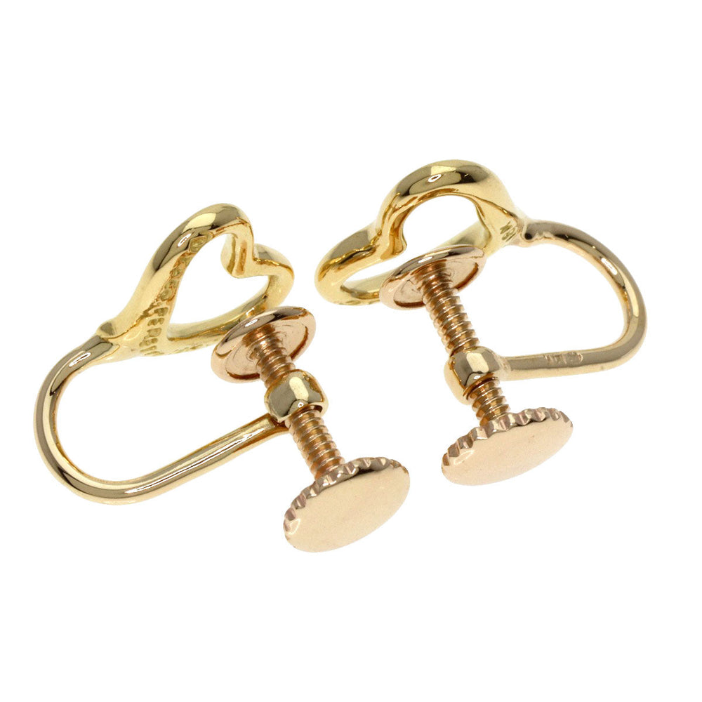TIFFANY&Co. Earring K18YG , 14K gold Open heart Women Used Authentic