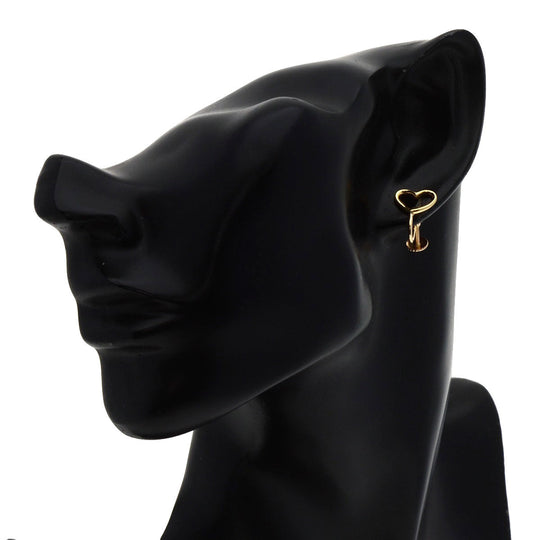 TIFFANY&Co. Earring K18YG , 14K gold Open heart Women Used Authentic