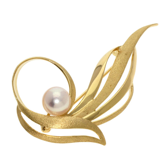 TASAKI Brooch 18K Yellow Gold gold Pearl Women Used Authentic