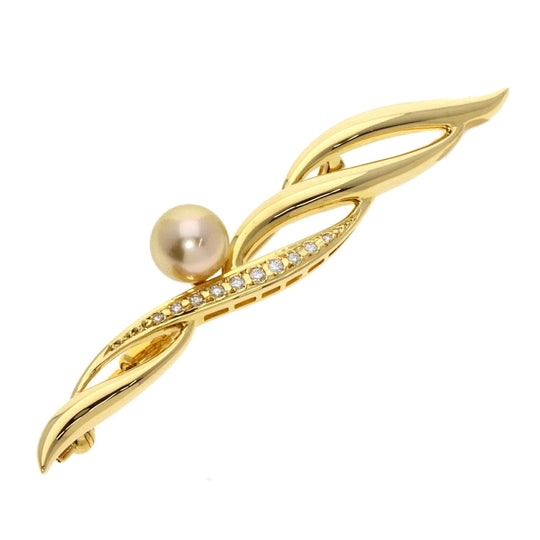 MIKIMOTO Brooch 18K Yellow Gold gold Pearl pearl diamond