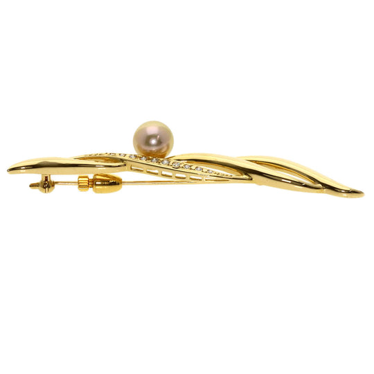 MIKIMOTO Brooch 18K Yellow Gold gold Pearl pearl diamond