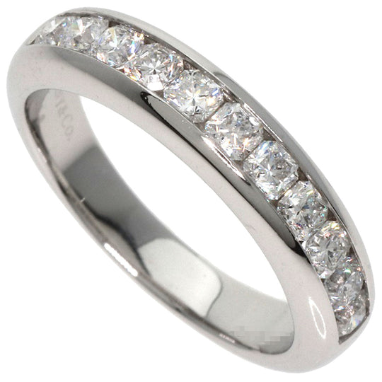 TIFFANY&Co. Ring PT950 Silver Lucida Half Circle Diamond 0.2" wide