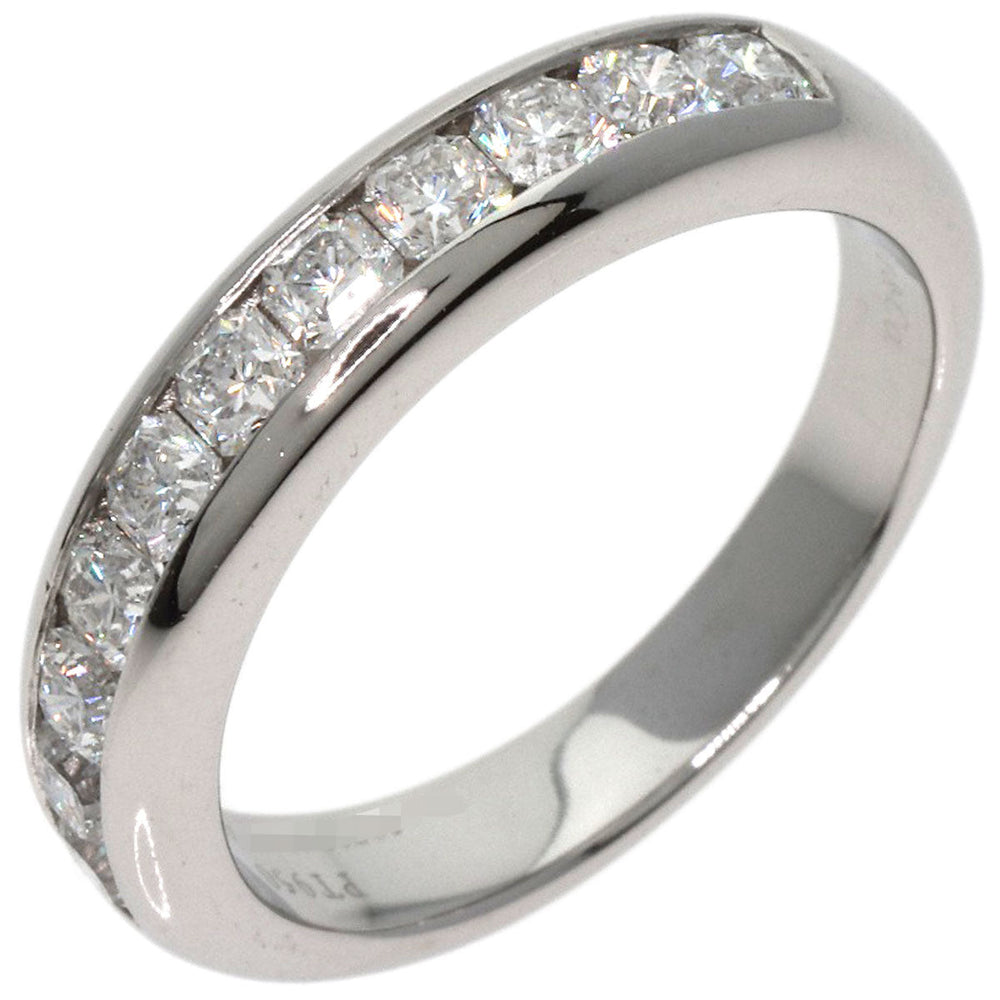 TIFFANY&Co. Ring PT950 Silver Lucida Half Circle Diamond 0.2" wide