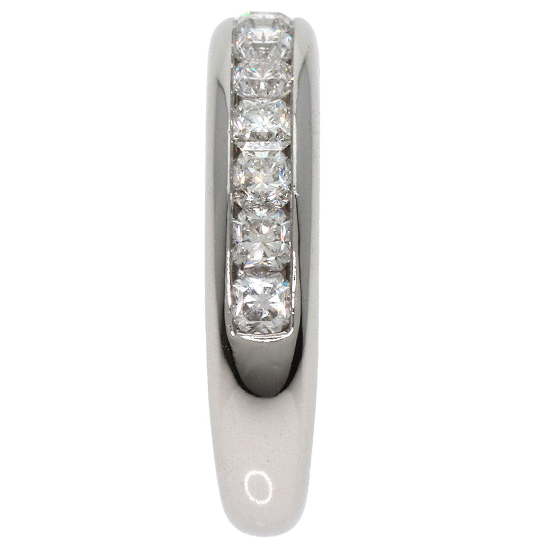 TIFFANY&Co. Ring PT950 Silver Lucida Half Circle Diamond 0.2" wide