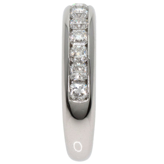 TIFFANY&Co. Ring PT950 Silver Lucida Half Circle Diamond 0.2" wide