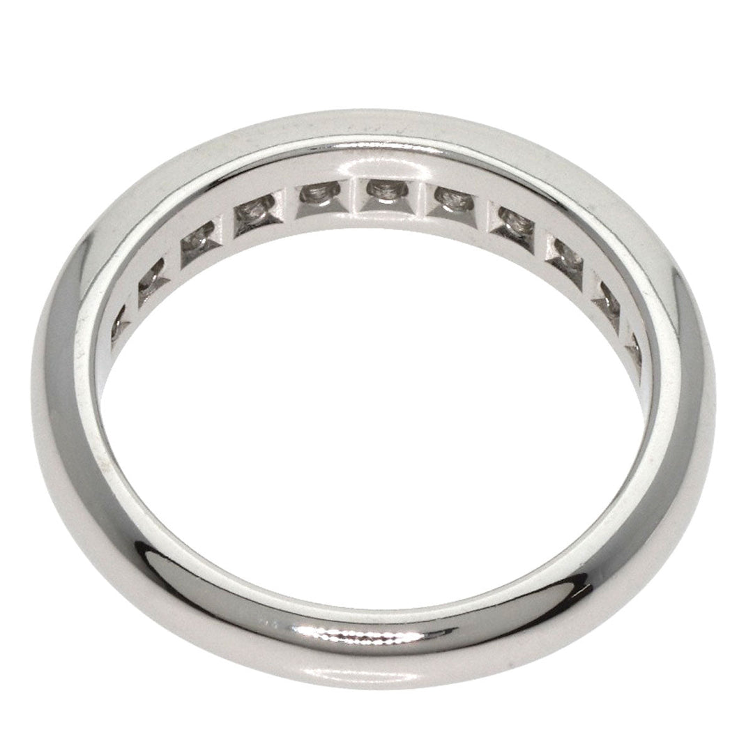 TIFFANY&Co. Ring PT950 Silver Lucida Half Circle Diamond 0.2" wide