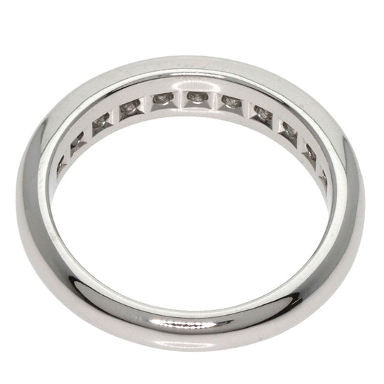 TIFFANY&Co. Ring PT950 Silver Lucida Half Circle Diamond 0.2" wide