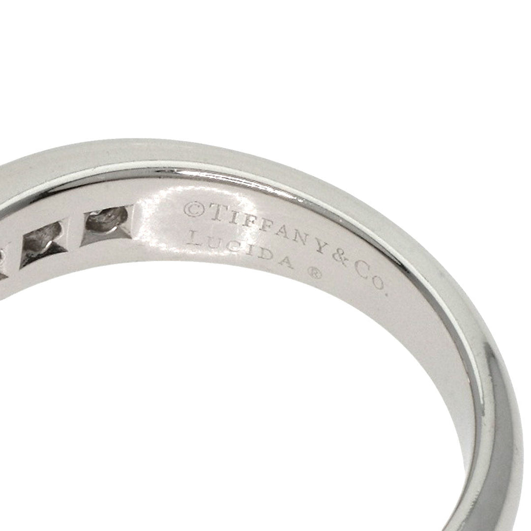 TIFFANY&Co. Ring PT950 Silver Lucida Half Circle Diamond 0.2" wide