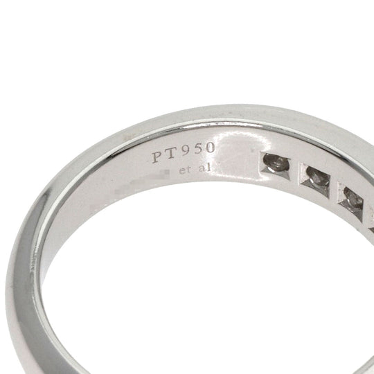 TIFFANY&Co. Ring PT950 Silver Lucida Half Circle Diamond 0.2" wide