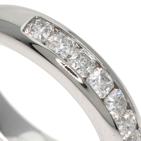 TIFFANY&Co. Ring PT950 Silver Lucida Half Circle Diamond 0.2" wide