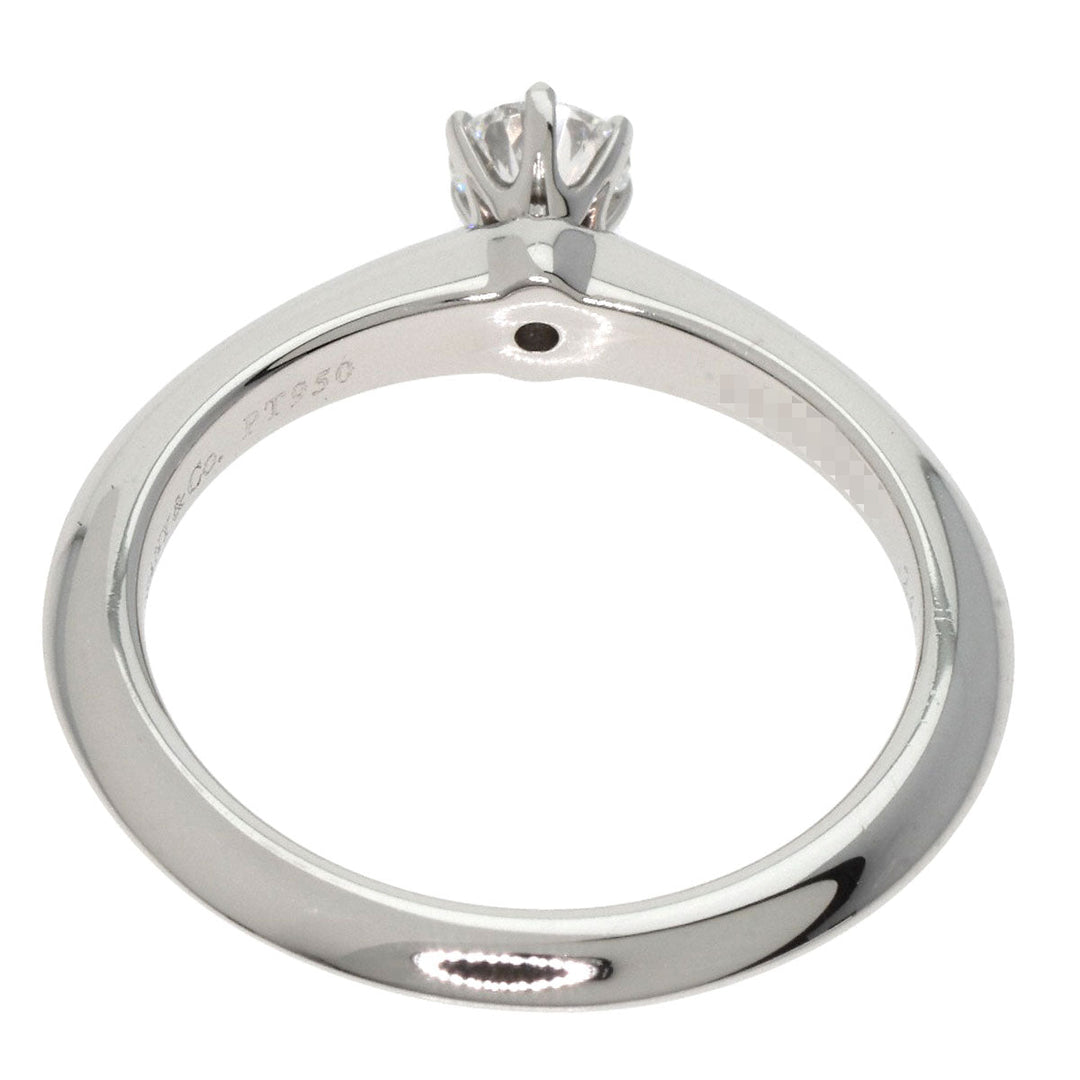 TIFFANY&Co. Ring PT950 Silver Solitaire knife edge 1P diamond Women Used Authentic