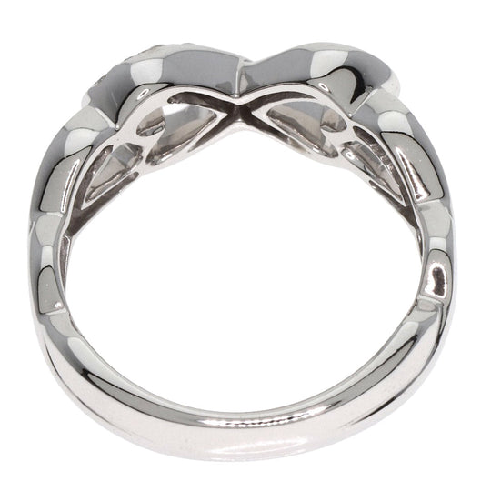 TIFFANY&Co. Ring K18WG Silver Double Loving Heart Diamond Women Used Authentic