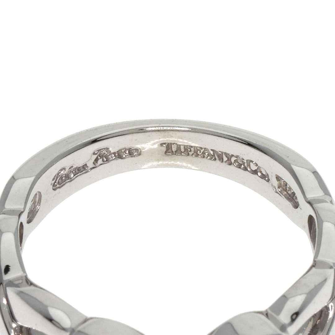 TIFFANY&Co. Ring K18WG Silver Double Loving Heart Diamond Women Used Authentic