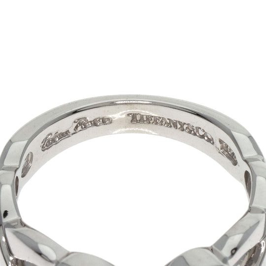 TIFFANY&Co. Ring K18WG Silver Double Loving Heart Diamond Women Used Authentic