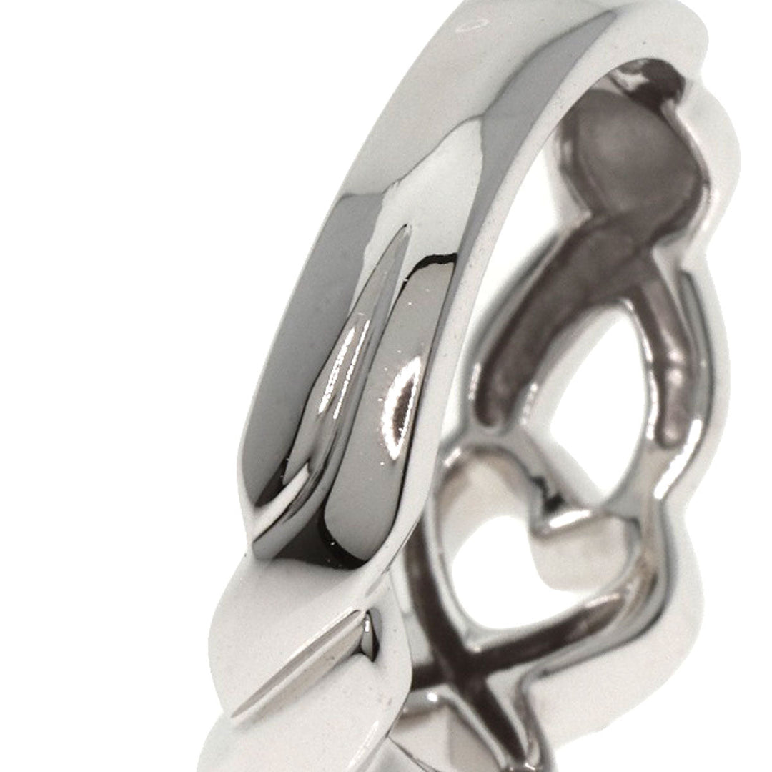 TIFFANY&Co. Ring K18WG Silver Double Loving Heart Diamond Women Used Authentic
