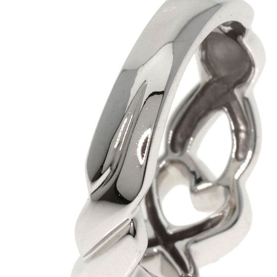 TIFFANY&Co. Ring K18WG Silver Double Loving Heart Diamond Women Used Authentic