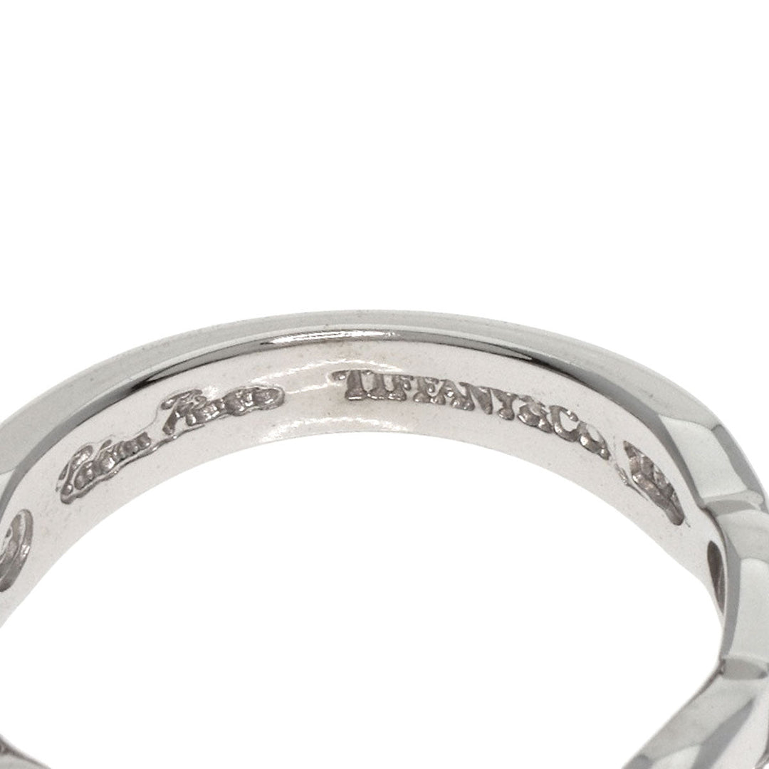 TIFFANY&Co. Ring K18WG Silver Double Loving Heart Diamond Women Used Authentic