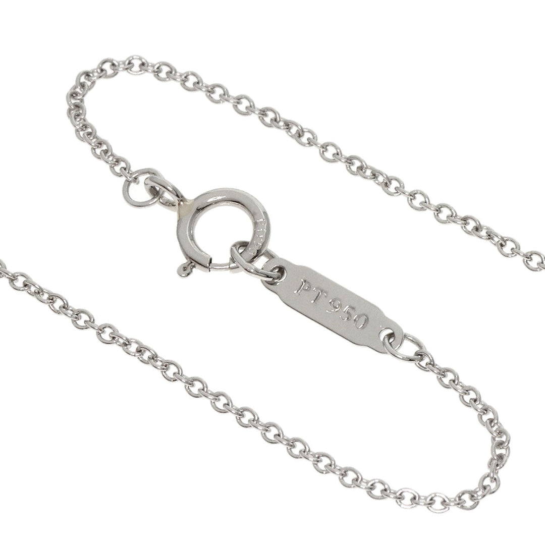TIFFANY&Co. Necklace PT950 Silver Fleur de lys diamond Women Used Authentic