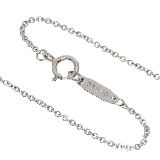 TIFFANY&Co. Necklace PT950 Silver Fleur de lys diamond Women Used Authentic