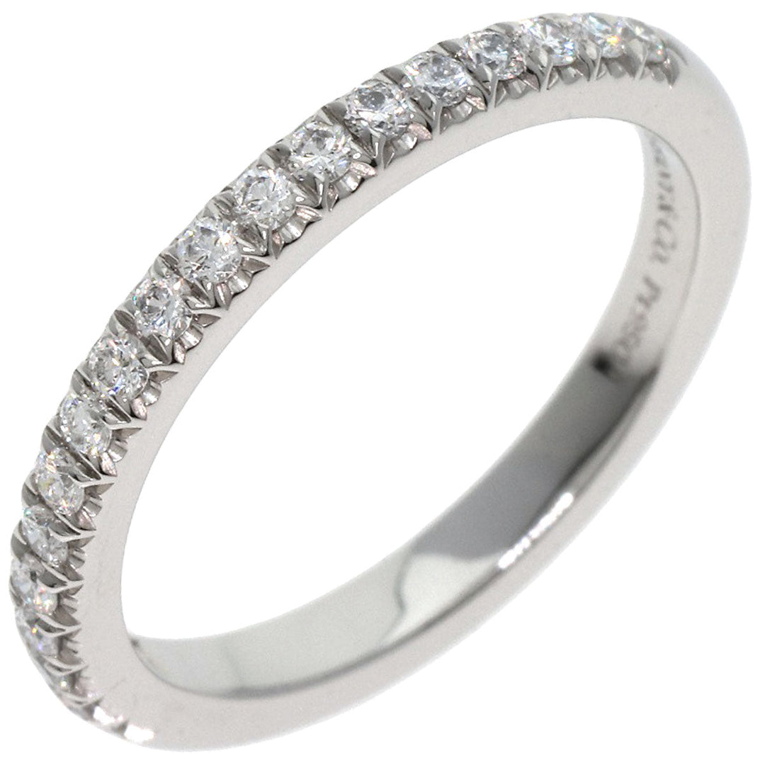 TIFFANY&Co. Ring PT950 Silver Metro Half Diamond