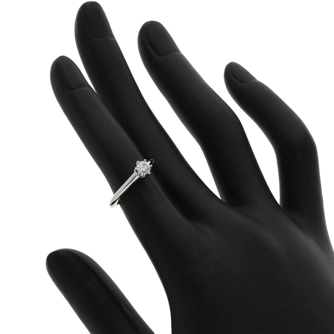 TIFFANY&Co. Ring PT950 Silver Solitaire knife edge 1P diamond Women Used Authentic
