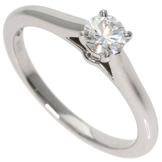 CARTIER Ring PT950 Silver Solitaire 1P Diamond Women Used Authentic