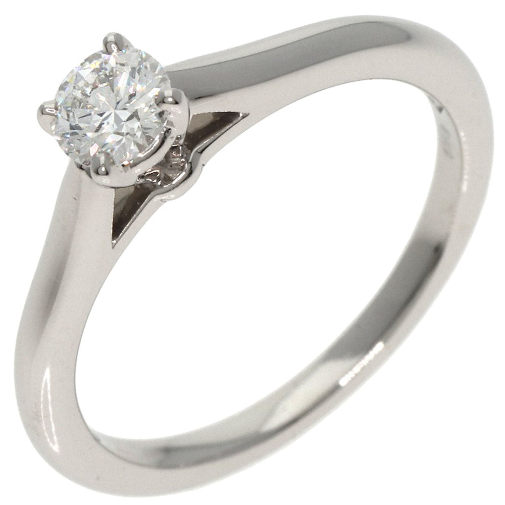CARTIER Ring PT950 Silver Solitaire 1P Diamond Women Used Authentic