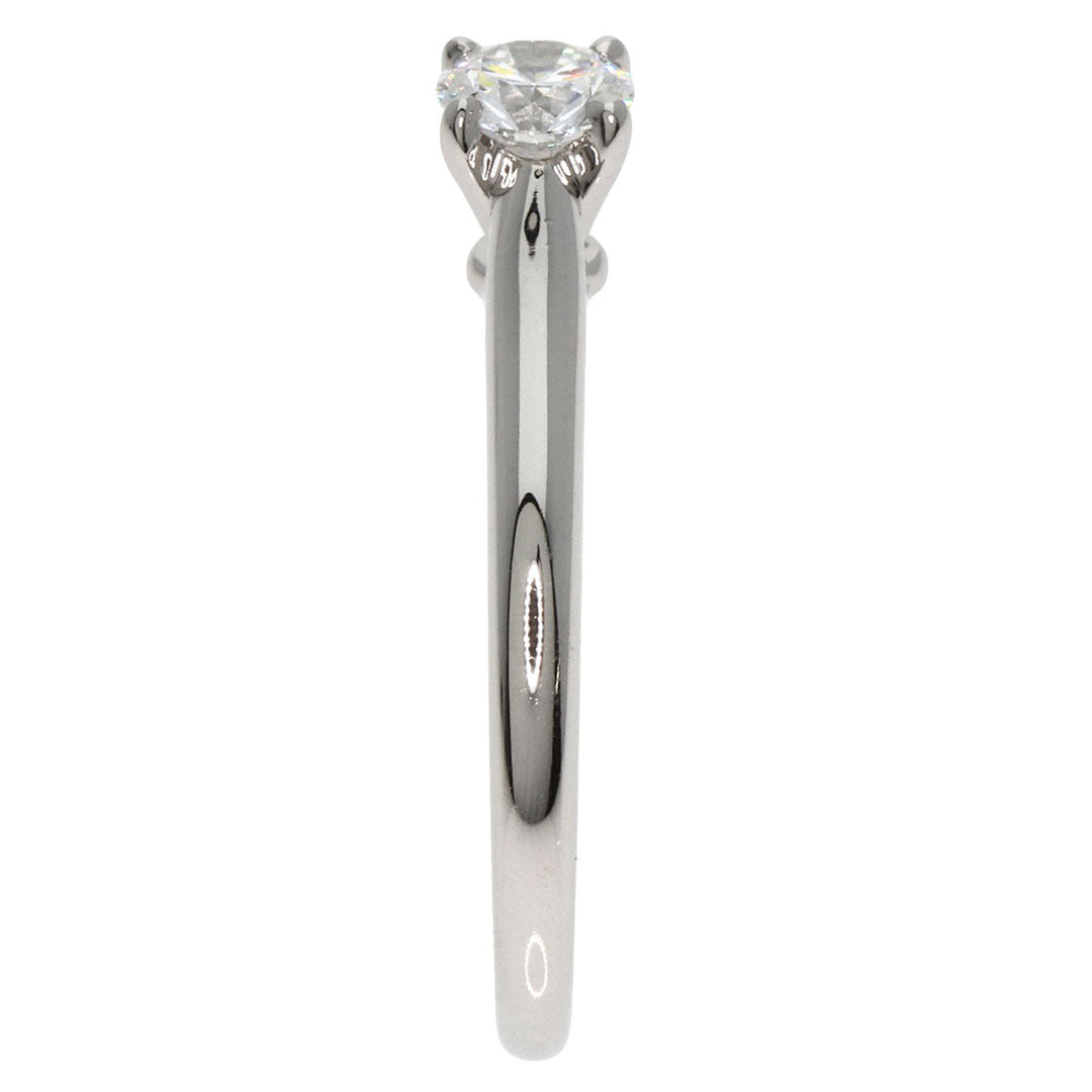 CARTIER Ring PT950 Silver Solitaire 1P Diamond Women Used Authentic