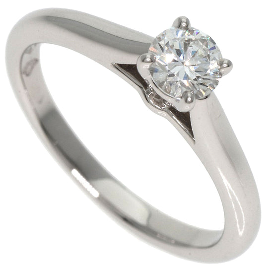 CARTIER Ring PT950 Silver Solitaire Diamond #45 Women Used Authentic