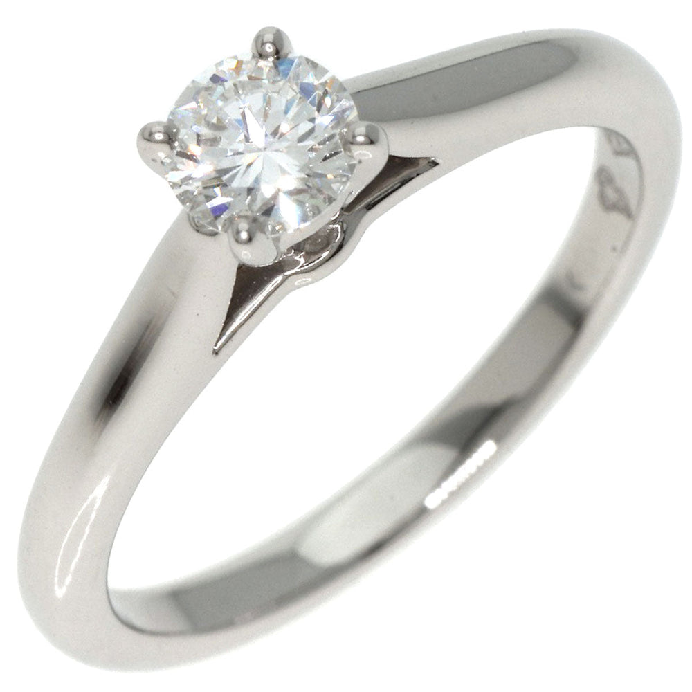 CARTIER Ring PT950 Silver Solitaire Diamond #45 Women Used Authentic
