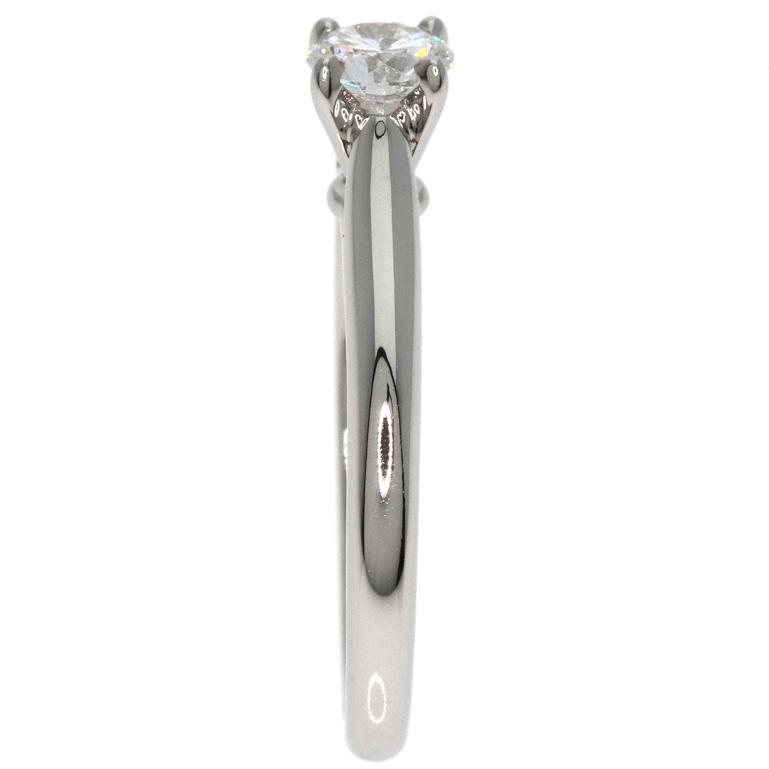 CARTIER Ring PT950 Silver Solitaire Diamond #45 Women Used Authentic