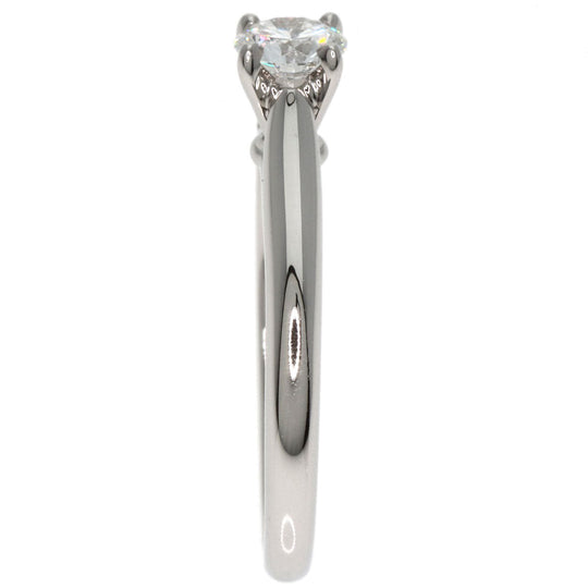 CARTIER Ring PT950 Silver Solitaire Diamond #45 Women Used Authentic
